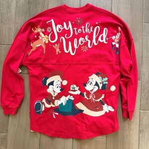 NWT Disney Parks Holiday Spirit Jersey - Mickey & Minnie "Joy to the World"